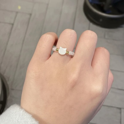 Minimalistyczny pierścionek kotek