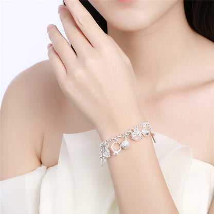 Srebrna bransoletka typu charms