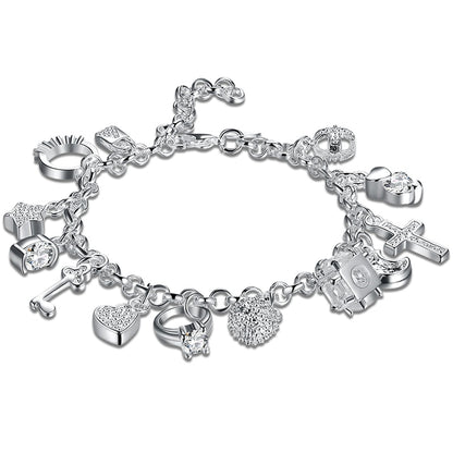 Srebrna bransoletka typu charms