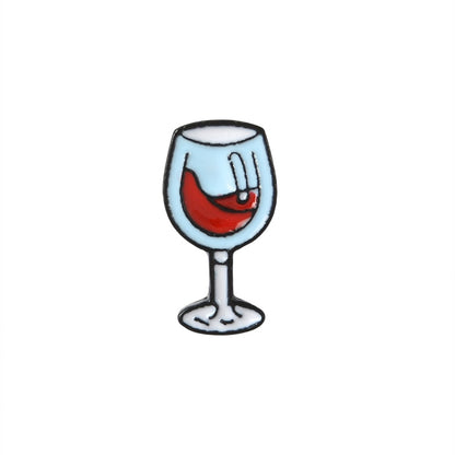 Komplet przypinek - wino i kieliszek
