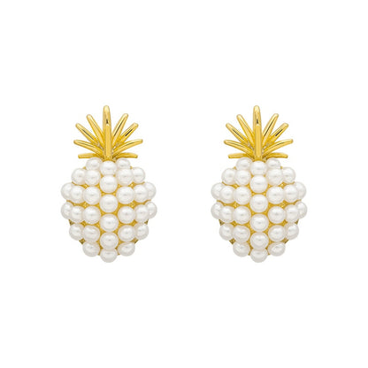 Minimalistyczne kolczyki - ananas