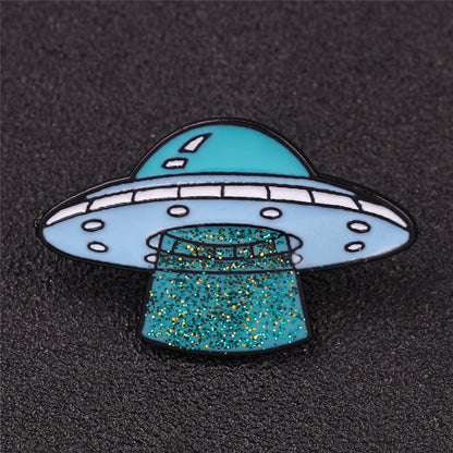 Przypinka UFO z brokatem